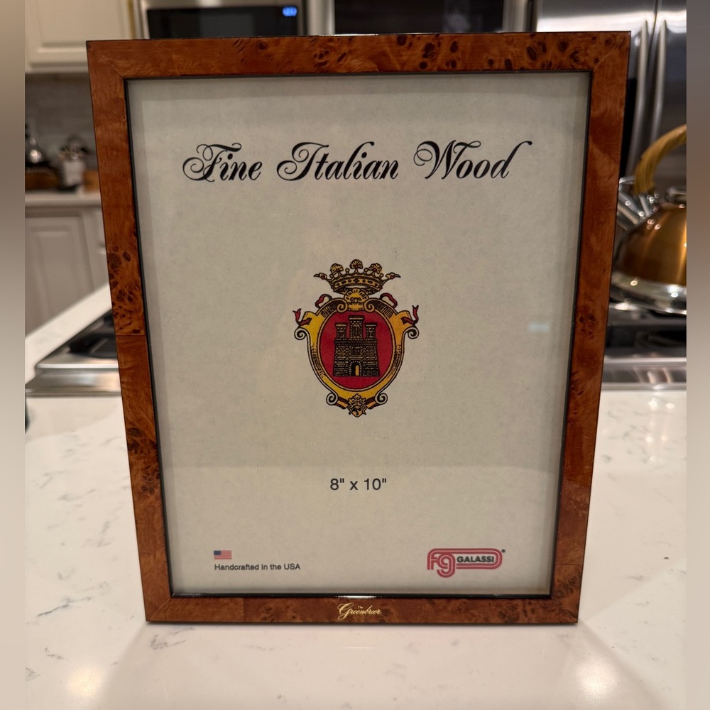 F.G. Galassi 8” x 10” chestnut burl wood  ready made picture frame - style 27757